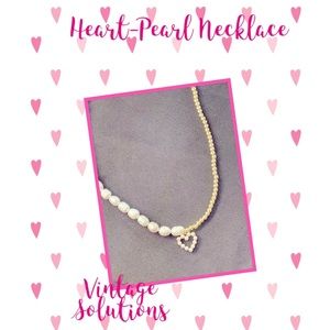SOLD Valentine Pearl-Heart Necklace